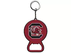 Keychain Bottle Opener with University of South Carolina Logo; Red