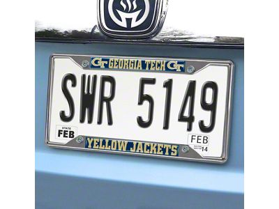 License Plate Frame with Georgia Tech Logo; Blue (Universal; Some Adaptation May Be Required)