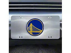 License Plate with Golden State Warriors Logo; Stainless Steel (Universal; Some Adaptation May Be Required)