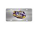 License Plate with LSU Logo; Stainless Steel (Universal; Some Adaptation May Be Required)