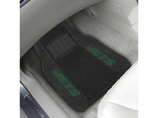 Molded Front Floor Mats with New York Jets Logo (Universal; Some Adaptation May Be Required)