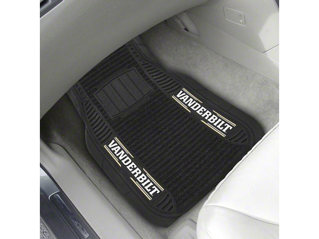 Molded Front Floor Mats with Vanderbilt University Logo (Universal; Some Adaptation May Be Required)
