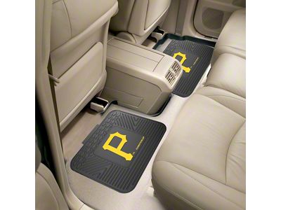 Molded Rear Floor Mats with Pittsburgh Pirates Logo (Universal; Some Adaptation May Be Required)