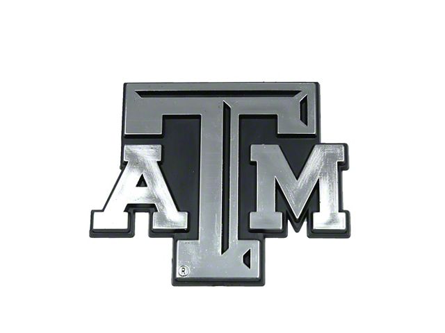 Texas A&M University Molded Emblem; Chrome (Universal; Some Adaptation May Be Required)