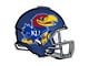 University of Kansas Embossed Helmet Emblem; Blue and Red (Universal; Some Adaptation May Be Required)
