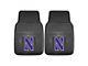 Vinyl Front Floor Mats with Northwestern University Logo; Black (Universal; Some Adaptation May Be Required)