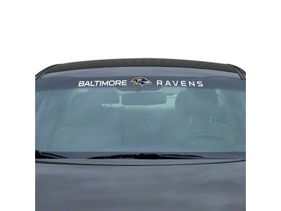 Windshield Decal with Baltimore Ravens Logo; White (Universal; Some Adaptation May Be Required)
