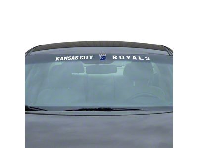 Windshield Decal with Kansas City Royals Logo; White (Universal; Some Adaptation May Be Required)