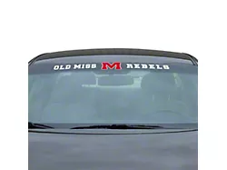 Windshield Decal with Ole Miss Logo; White (Universal; Some Adaptation May Be Required)