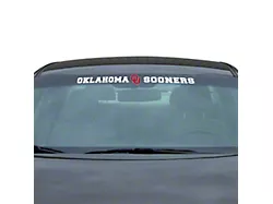 Windshield Decal with University of Oklahoma Logo; White (Universal; Some Adaptation May Be Required)