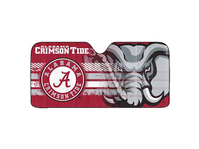 Windshield Sun Shade with University of Alabama Logo; Red (Universal; Some Adaptation May Be Required)
