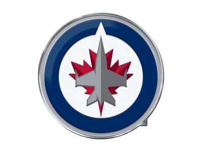 Winnipeg Jets Embossed Emblem; Blue and Red (Universal; Some Adaptation May Be Required)