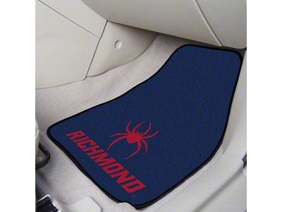 Carpet Front Floor Mats with University of Richmond Logo; Navy (Universal; Some Adaptation May Be Required)