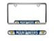 Embossed License Plate Frame with West Virginia University Logo; Blue (Universal; Some Adaptation May Be Required)
