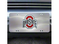 License Plate with Ohio State University Logo; Stainless Steel (Universal; Some Adaptation May Be Required)