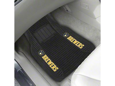 Molded Front Floor Mats with Milwaukee Brewers Logo (Universal; Some Adaptation May Be Required)