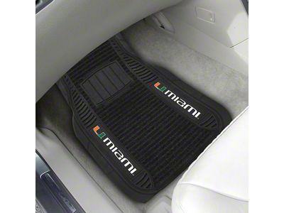 Molded Front Floor Mats with University of Miami Logo (Universal; Some Adaptation May Be Required)