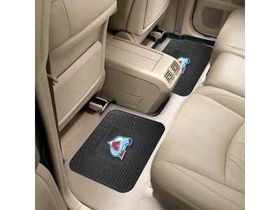 Molded Rear Floor Mats with Colorado Avalanche Logo (Universal; Some Adaptation May Be Required)