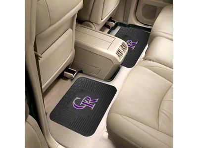 Molded Rear Floor Mats with Colorado Rockies Logo (Universal; Some Adaptation May Be Required)