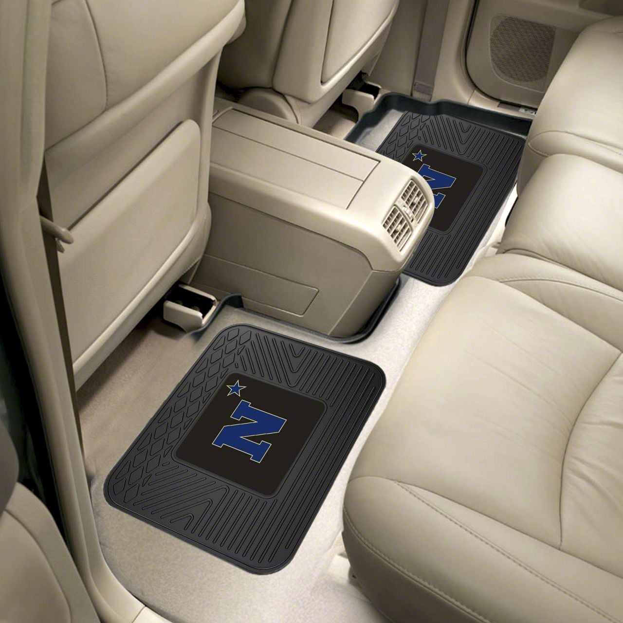 Challenger Molded Rear Floor Mats with Navy Logo (Universal; Some