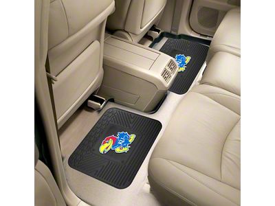 Molded Rear Floor Mats with University of Kansas Logo (Universal; Some Adaptation May Be Required)