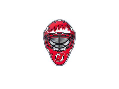 New Jersey Devils Embossed Helmet Emblem; Red and Black (Universal; Some Adaptation May Be Required)