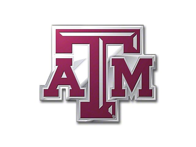 Texas A&M University Embossed Emblem; Maroon (Universal; Some Adaptation May Be Required)