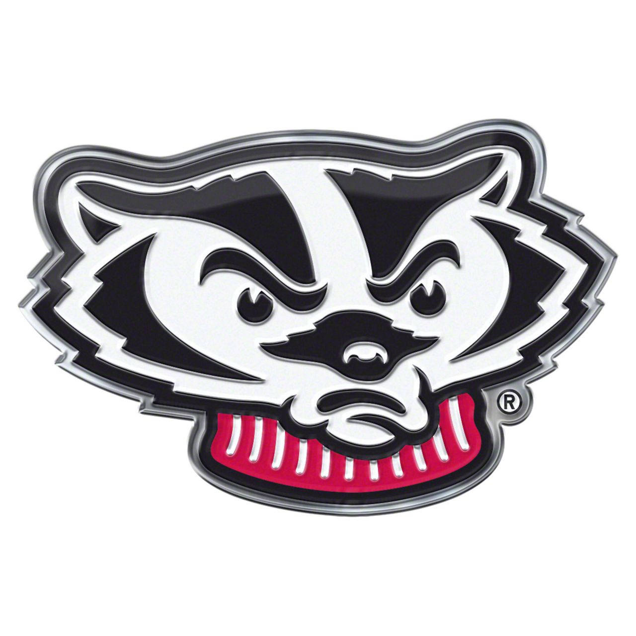 Challenger University of Wisconsin Embossed Emblem; Red and Black ...