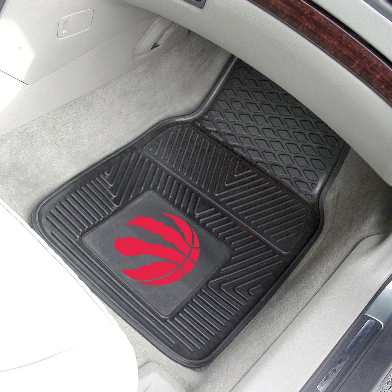 Challenger Vinyl Front Floor Mats with Toronto Raptors Logo; Black ...