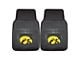 Vinyl Front Floor Mats with University of Iowa Logo; Black (Universal; Some Adaptation May Be Required)