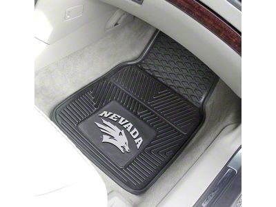 Vinyl Front Floor Mats with University of Nevada Logo; Black (Universal; Some Adaptation May Be Required)