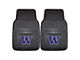 Vinyl Front Floor Mats with University of Washington Logo; Black (Universal; Some Adaptation May Be Required)