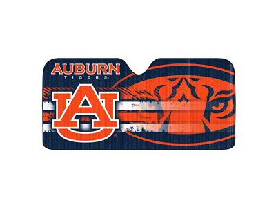 Windshield Sun Shade with Auburn University Logo; Navy (Universal; Some Adaptation May Be Required)