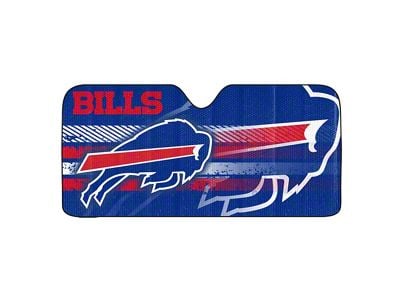Windshield Sun Shade with Buffalo Bills Logo; Blue (Universal; Some Adaptation May Be Required)