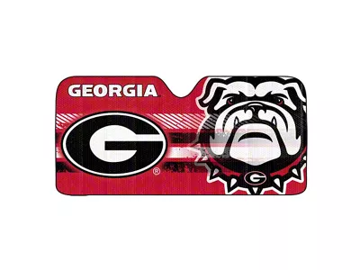 Windshield Sun Shade with University of Georgia Logo; Red (Universal; Some Adaptation May Be Required)
