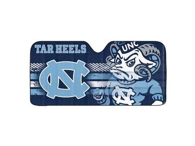 Windshield Sun Shade with University of North Carolina Logo; Blue (Universal; Some Adaptation May Be Required)