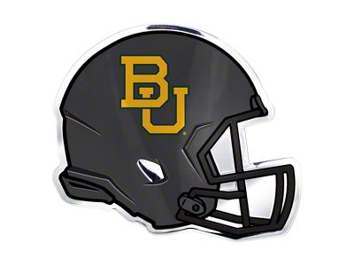 Baylor University Embossed Helmet Emblem; Charcoal and Yellow (Universal; Some Adaptation May Be Required)