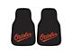Carpet Front Floor Mats with Baltimore Orioles Logo; Black (Universal; Some Adaptation May Be Required)