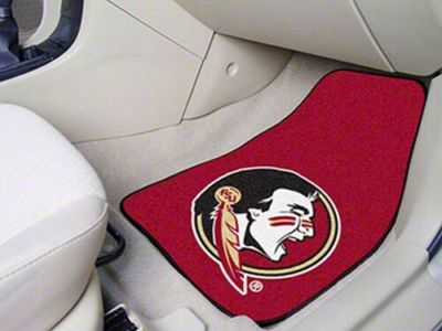 Carpet Front Floor Mats with Florida State University Logo; Garnet (Universal; Some Adaptation May Be Required)