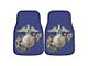 Carpet Front Floor Mats with U.S. Marines Logo; Blue (Universal; Some Adaptation May Be Required)