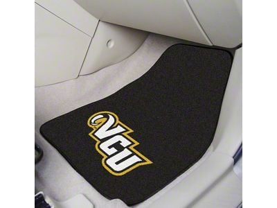 Carpet Front Floor Mats with VCU University Logo; Black (Universal; Some Adaptation May Be Required)