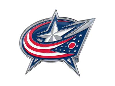 Columbus Blue Jackets Embossed Emblem; Blue and Red (Universal; Some Adaptation May Be Required)