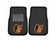 Embroidered Front Floor Mats with Baltimore Orioles Logo; Black (Universal; Some Adaptation May Be Required)