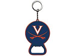 Keychain Bottle Opener with University of Virginia Logo; Blue and Orange