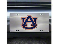 License Plate with Auburn University Logo; Stainless Steel (Universal; Some Adaptation May Be Required)