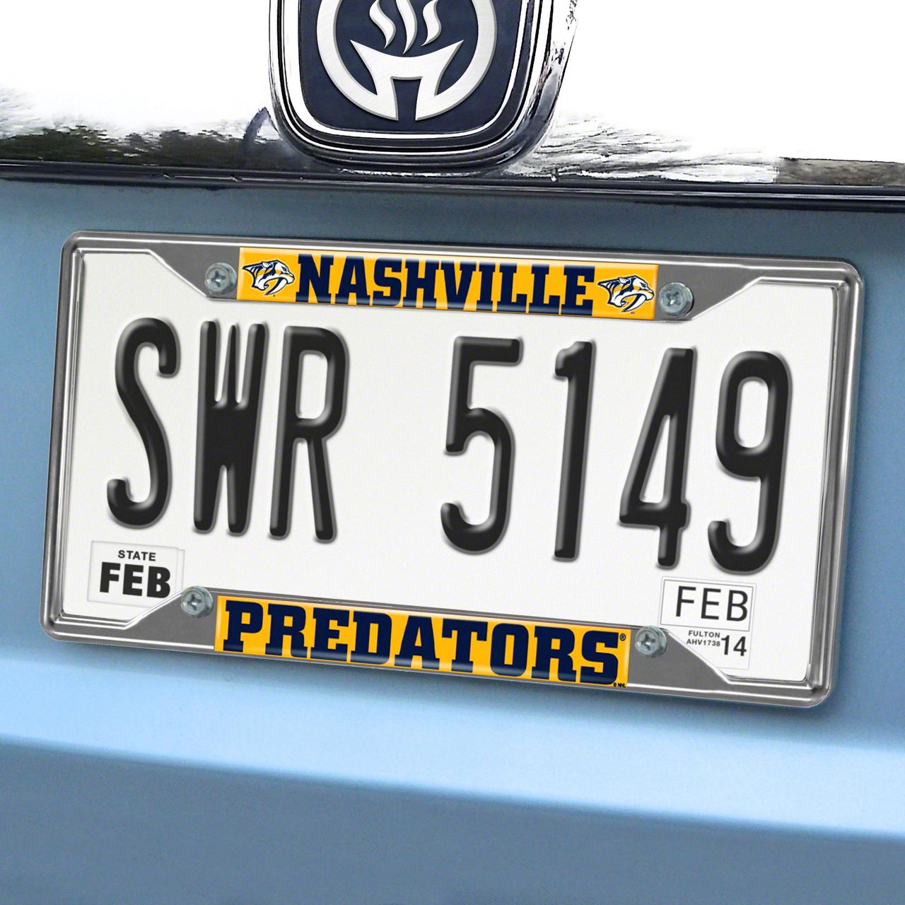 Charger License Plate Frame with Nashville Predators Logo; Yellow