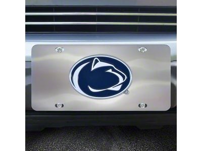 License Plate with Penn State University Logo; Stainless Steel (Universal; Some Adaptation May Be Required)
