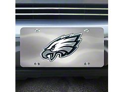 License Plate with Philadelphia Eagles Logo; Stainless Steel (Universal; Some Adaptation May Be Required)