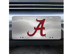 License Plate with University of Alabama Logo; Stainless Steel (Universal; Some Adaptation May Be Required)