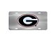 License Plate with University of Georgia Logo; Stainless Steel (Universal; Some Adaptation May Be Required)